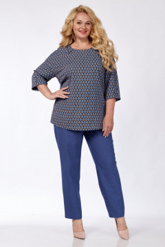 Блуза, брюки СиБон 0336 синий - фото 1