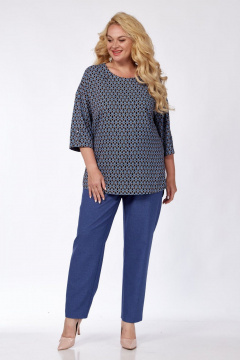 Блуза, брюки СиБон 0336 синий - фото 2
