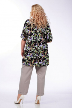 Блуза, брюки СиБон 0310 бежево-черный - фото 3