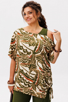 Блуза, брюки Anelli 1537 матча_с_корицей - фото 4