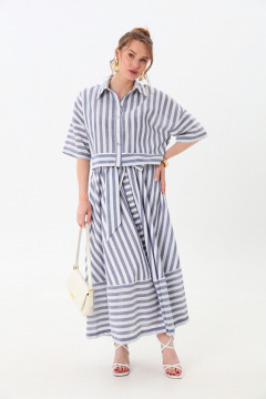 Юбка NikVa 813-12 бело-синие полосы - фото 2