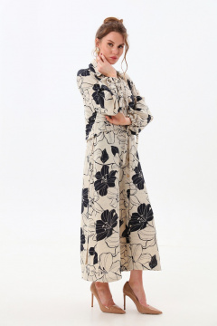 Платье, пояс NikVa 944-5 сине-песочные лилии - фото 5