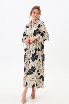 Платье, пояс NikVa 944-5 сине-песочные лилии - фото 4