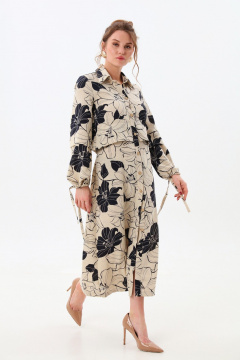 Платье, пояс NikVa 944-5 сине-песочные лилии - фото 3