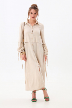 Платье NikVa 944-6 песочный - фото 5