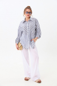 Рубашка NikVa 953-2 сине-белые полосы - фото 1