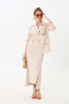Жакет, юбка NikVa 972-4 песочный - фото 1