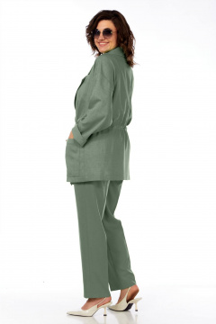 Брюки, жакет Ольга Стиль С-810 зелень - фото 3