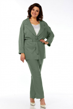Брюки, жакет Ольга Стиль С-810 зелень - фото 2