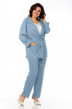 Брюки, жакет Ольга Стиль С-810 голубой - фото 1