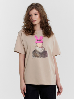 Футболка Mark Formelle 112934/24-31178П-0 холодный_бежевый_печать_3_сл_на_пол - фото 4