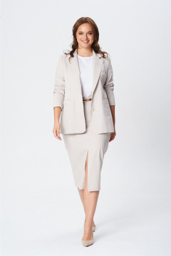 Жакет, ремень, футболка, юбка T&N 7647 светлый_песок _белый - фото 5