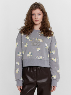 Свитшот Mark Formelle 122966/24-30625П-7-2 цветы_на_сером_546_D_вышивка - фото 5