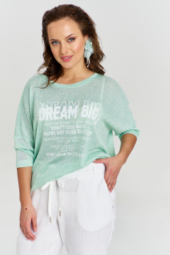 Брюки из льна с авторским принтом и удобным поясом AVE RARA 4121 белый - фото 2