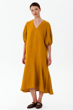 Платье SHLOMO 4-3-1218 горчичный - фото 1