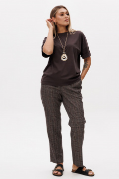 Брюки Ma Vie М-639-2к коричневая-клетка - фото 1