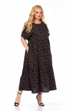 Платье СиБон 0366 темно-синий_цветы - фото 2