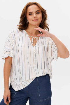 Блуза Mislana 6771 молочный/полоска - фото 1