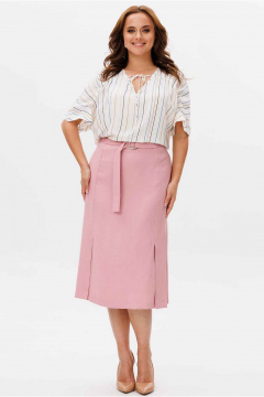 Блуза, юбка Mislana 6772 молочный/розовый - фото 1