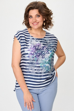 Блуза, брюки БелЭльСтиль 862-3_04_22+586-2_87_22 голубой - фото 2