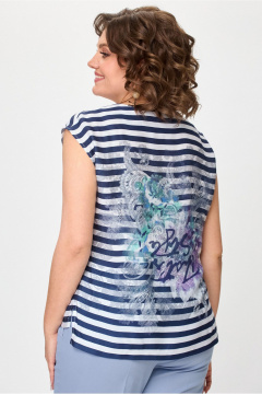 Блуза, брюки БелЭльСтиль 862-3_04_22+586-2_87_22 голубой - фото 4