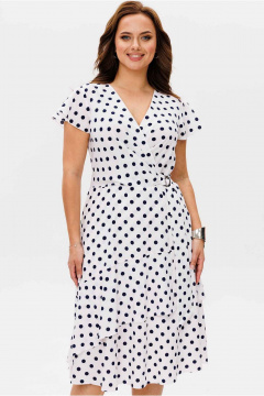 Платье Mislana 1449 белый/черный_горох - фото 5