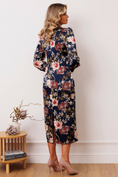 Платье Мода Юрс 2915 темно-синий_цветы - фото 5