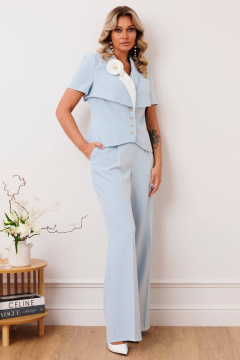Брюки, жакет Мода Юрс 2917 голубой - фото 1