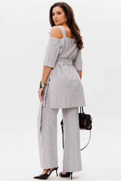 Блуза, брюки Mislana 11086 серый_открытые_плечи - фото 2
