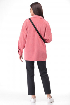 Рубашка свободного кроя с нагрудными карманами Angelina & Сo 474/1 коралл - фото 4
