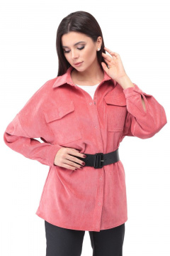 Рубашка свободного кроя с нагрудными карманами Angelina & Сo 474/1 коралл - фото 2