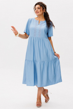Платье Anelli 1604 голубое_кружево - фото 2
