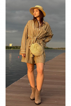 Блуза, шорты ALIN 6003 бежевый - фото 3
