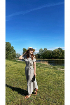 Платье ALIN 3002 бежево-белый - фото 4