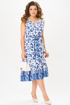 Платье Fita 5041 бежево-синий - фото 2