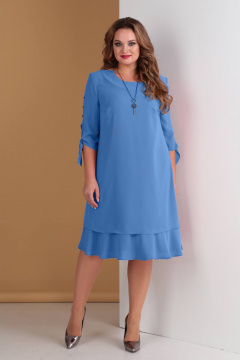 Нарядное платье А-силуэта из стрейчевой плотно-костюмной ткани Tensi 394 - фото 1