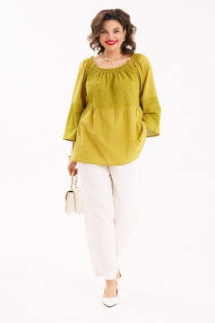 Блуза, брюки Almirastyle 446 горчица - фото 1