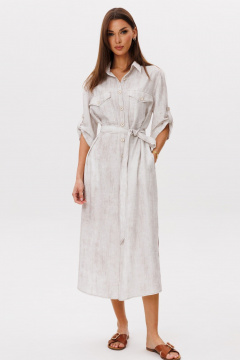 Платье Ларс Стиль 1098 молочно-бежевый_принт - фото 2