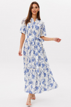 Платье Ларс Стиль 1099 молочно-голубой принт - фото 2
