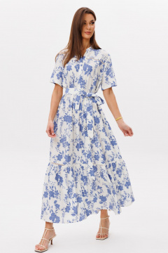 Платье Ларс Стиль 1099 молочно-голубой принт - фото 3
