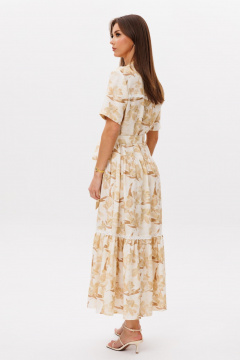 Платье Ларс Стиль 1101 молочно-бежевый_принт - фото 4