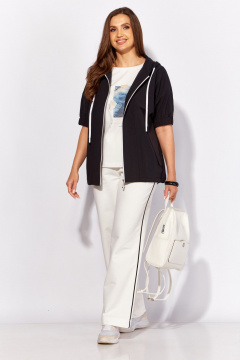 Брюки, ветровка, футболка TAiER 1368 черный_молочный - фото 2