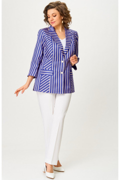 Брюки, жакет БелЭльСтиль 412-3_03_22+596-2_79_22 полоска+молочный - фото 3