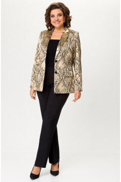 Брюки, жакет БелЭльСтиль 412-3_14_22+596-2_79_22 золото+черный - фото 2