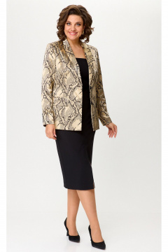 Жакет, юбка БелЭльСтиль 412-3_14_22+597-2_47_22 золото+черный - фото 2