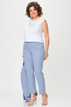 Брюки БелЭльСтиль 586-2_87_22 голубой джинс - фото 4
