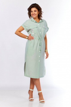 Платье Ольга Стиль С-931 светло-зеленый - фото 3