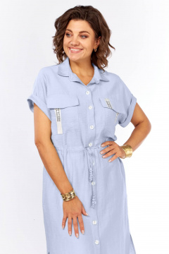 Платье Ольга Стиль С-931 голубой - фото 5