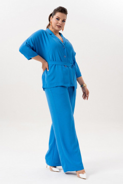 Брюки, жакет, топ Andina 3001-3 индиго - фото 3