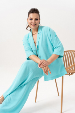Брюки, жакет, топ Andina 3001-6 бирюза - фото 3